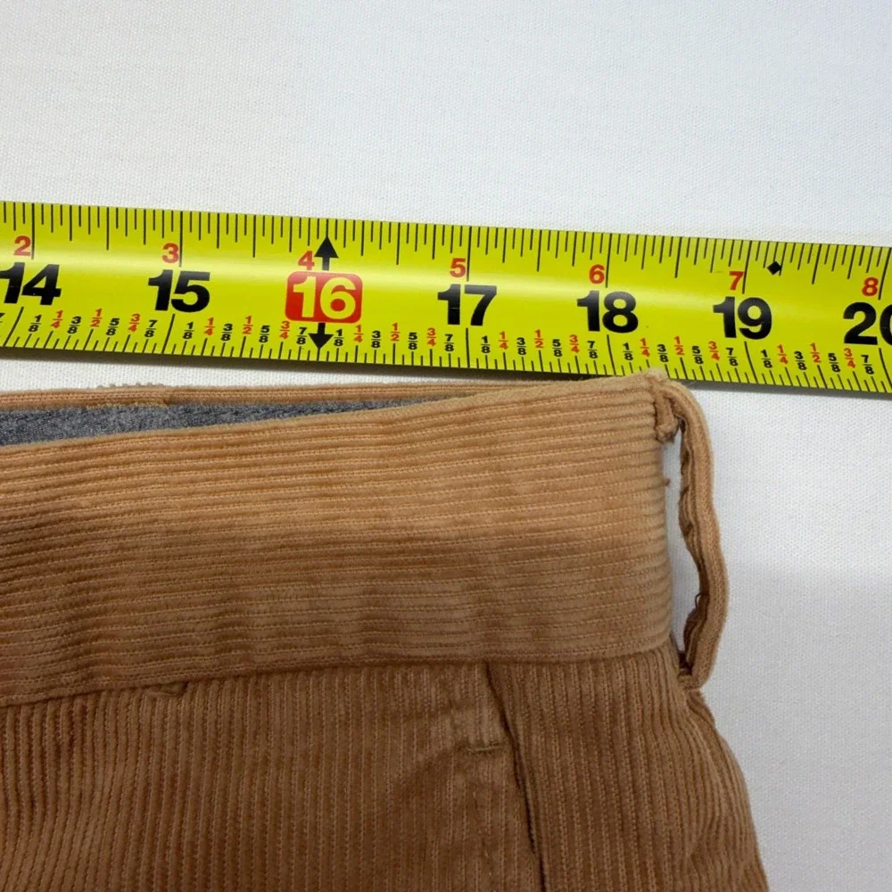 Brooks Brothers Milano Corduroy Pants 36x32 Camel Mens Slim Fit Chino Trousers